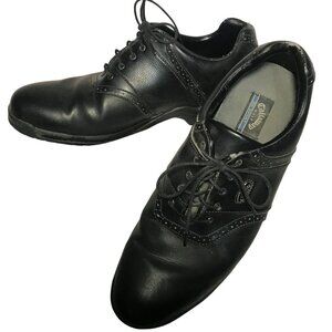 Callaway Golf Mens Black Leather Lace-Up Oxford Style Shoes Size 10